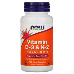 Vitamines D-3 et K-2, 120...